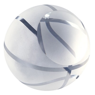 Etched Glass Basketball Paperweight Award