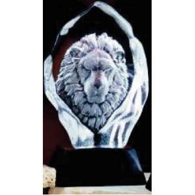 6.5" Animal Kingdom Lion Hand Blown Glacier Award