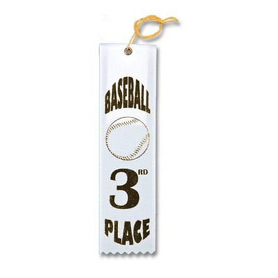 2"x8" 3rd Place Stock Baseball Carded Event Ribbon