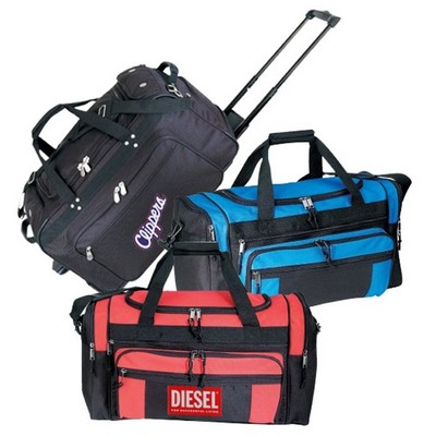 Traveler Rolling Duffel Bag w/ 2 Front Zipper Compartments