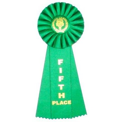 Rosette Ribbon - FIFTH PLACE - Green - 4-1/2" x 11"