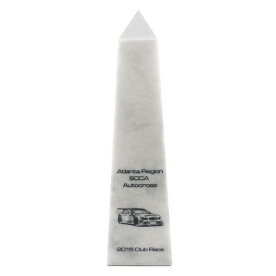 Large White Marble Obelisk Pinnacle Award