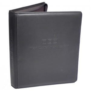 Top Grain Leather 1" Zippered Ring Senior Sr. Binder