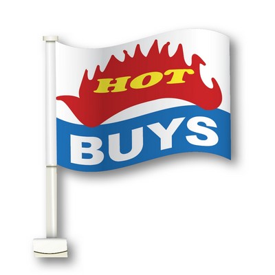 Double-Pane Clip-on Flag w/Pole (Hot Buys)