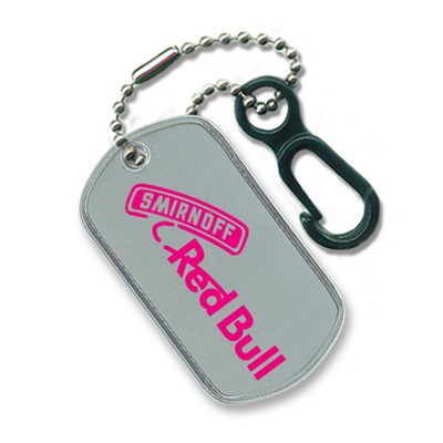 Pad Printed Dog Tag w/ Back Pack attachment