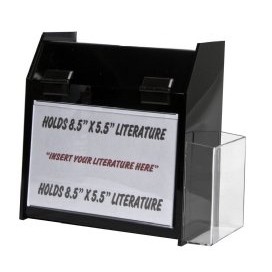 Black Non-Locking Ballot/ Suggestion Box W/ Ad Holder