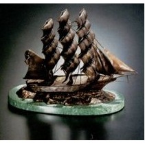 Bronze & Marble Custom Sailing Ship Award