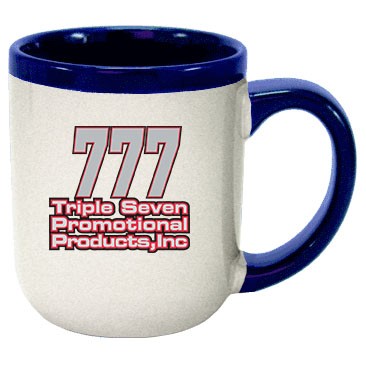 17 Oz. Vegas Mug with Colored Trim (White/Cobalt)