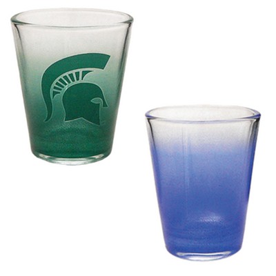 1.5 Oz. Royal Blue/Clear Shot Glass - Dishwasher Resistant - Precision Spot Color