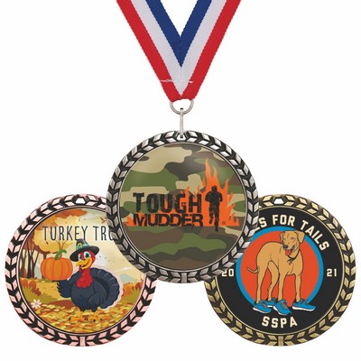 Medal w/ Wreath Border - Full Color Imprint - 6 Day Production