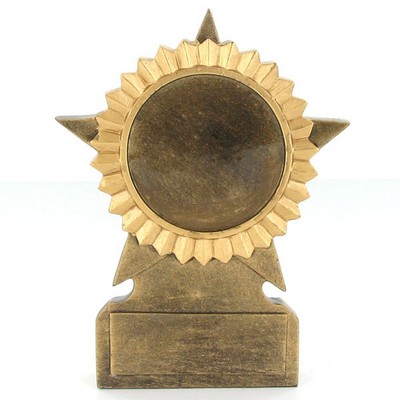 5" Resin Gold Star Academic Award w/2" Insert