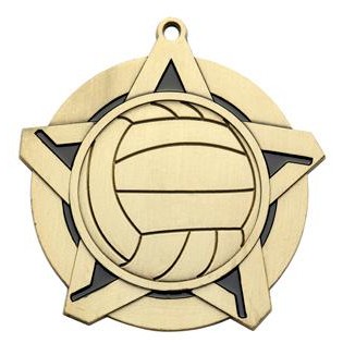 Super Star Medal -Volleyball- 2-1/4" Diameter