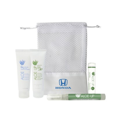 Aloe Up Small Mesh Bag with White Collection Sunscreen