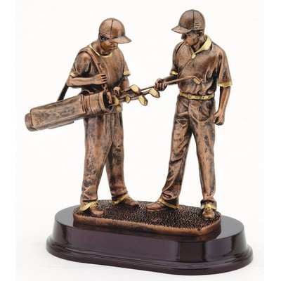 Golfer & Caddy - Male 9-1/2" Tall