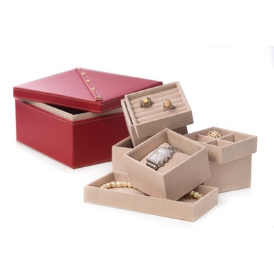 Jewelry Case - Red Leather