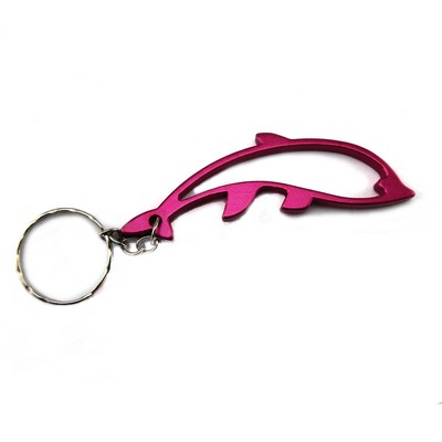 Dolphin Shaped Bottle Opener Key Ring