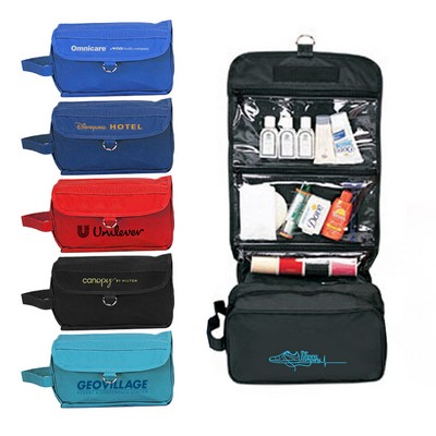 Poly Backing Hanging Toiletry Bag