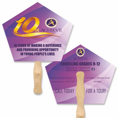 Church Shape Full Color Digital Two Sided Single Paper Hand Fan