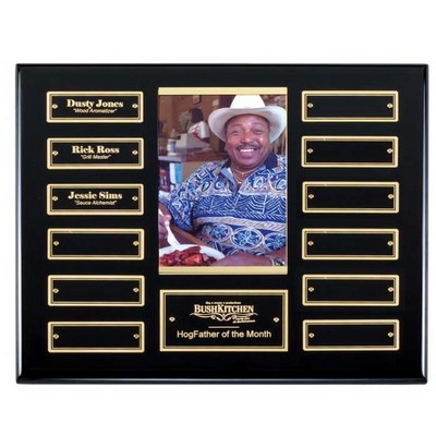 Ebony Perpetual Plaque w/Black Gold & Brass Plates (10.5"x13")