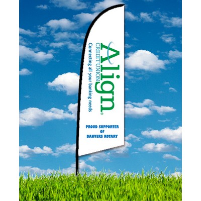 Zoom 2 Straight Flag w/ Stand - 8ft Single Sided Graphic