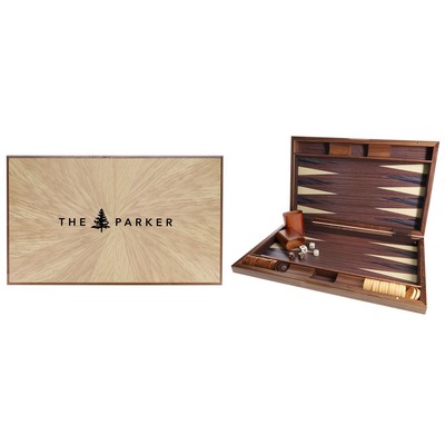 Wood Pinwheel Backgammon - 19"