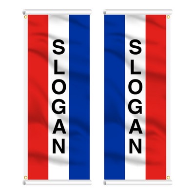 8' x 3' Tri-Color Sleeved Message Flags - Double Sided