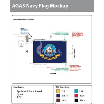 Navy Deluxe Flags 4x6 foot