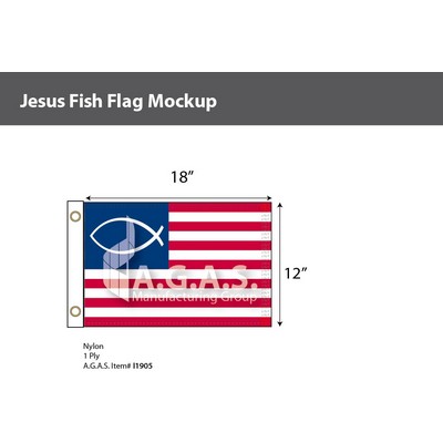 Jesus Fish Flags 12x18 inch