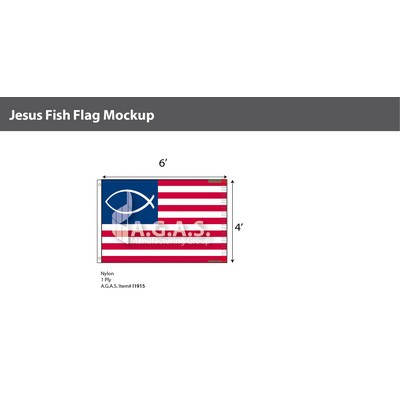 Jesus Fish Flags 4x6 foot