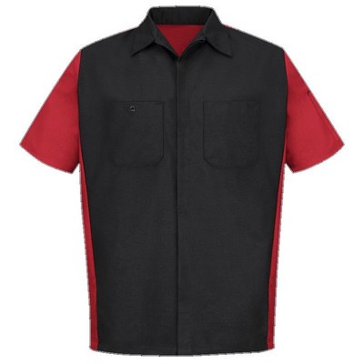 Red Kap™ Unisex Short Sleeve Crew Shirt - Black/Red Contrast