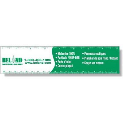 .040 White Matte Styrene Plastic 8" Rulers (1.875" x 8.25") square corners, spot color imprint