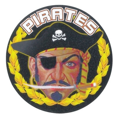 2" Pirates Mascot Mylar Medallion Insert Disc