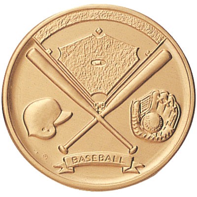 2" Baseball Stamped Medallion Insert Disc