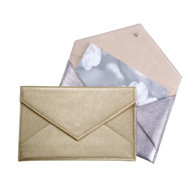 Medium Meatallics Goatskin Leather Envelope (7"x4 1/2")