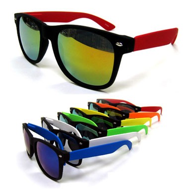 2 Tone Ray Cali Rubber-Touch Mirror Lens Sunglasses - Pre-assorted