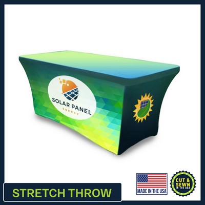 4ft x 30"T x 29"H - 4 Sided Hemmed Stretch Table Throws - Dye Sublimation - Made in the USA