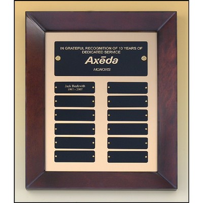 Cherry Finish Wood Frame Perpetual 12 Plate Plaque (12" x 15")