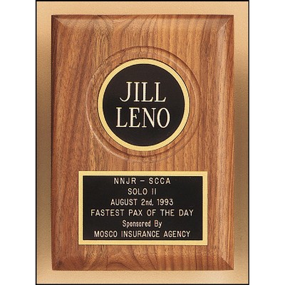 Walnut Plaque with Routed Disk Area (5" x 7")