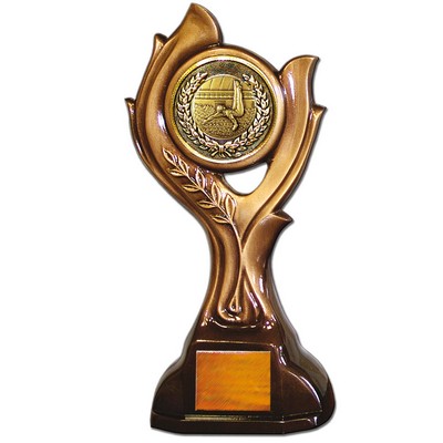 Stock 15" Victory Trophy- 2" Gymnastics Male Coin With Engraving Plate