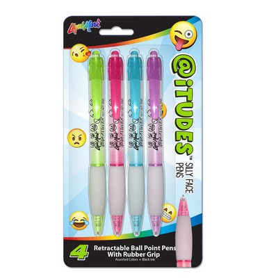 Liqui-Mark® @iTUDES™ Emoji Silly Face Retractable Ballpoint Pen (4-Pack )