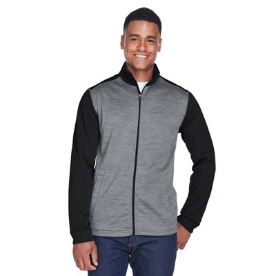 Devon and Jones Men's Newbury Colorblock Mélange Fleece Full-Zip