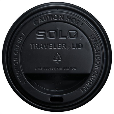 10/12/16/20 oz White Paper Cup Domed Lid - Black