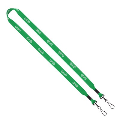 5/8" Tubular Dye Sublimated Double Swivel J-Hook Lanyard