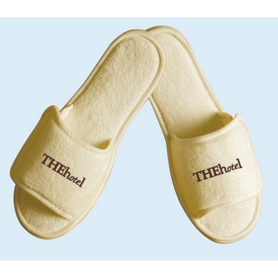 Terry Slippers, Open Toe w/Velcro Closure (Blank)