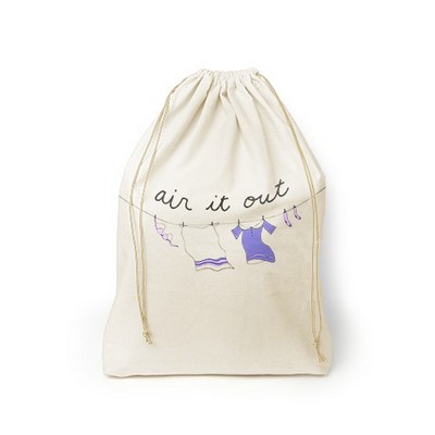 Continued Bubbles Drawstring Tote (Natural Canvas)