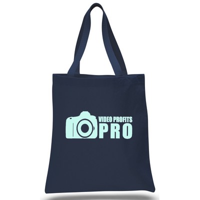 Promo Canvas Tote--Navy--1-Color Imprint