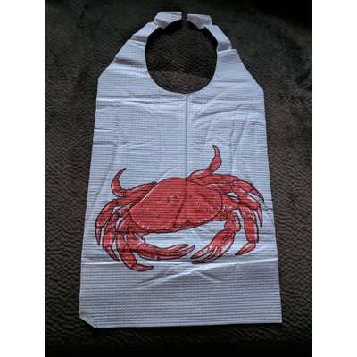 Adult Disposable Cellulose Poly CRAB Bibs w/Ties (Pack of 25)