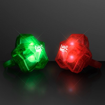 LED Sparkling Stars Christmas Rings, Assorted Colors