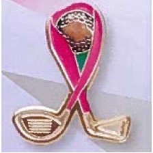 Awareness Ribbon Gold Clubs w/ Golf Ball