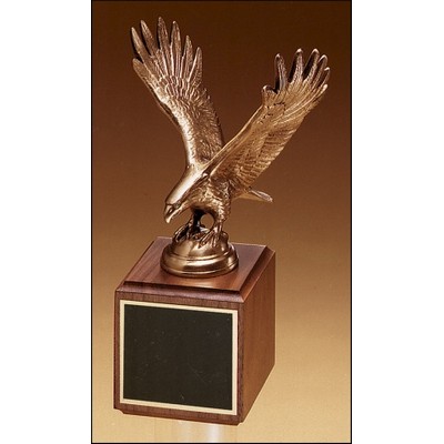 Antique Bronze Eagle Award w/Walnut Base